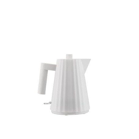 Alessi Plissé MDL06/1 W - Bouilloire Électrique Design, en Résine Thermoplastique, Fiche Européenne 2400W, 100cl, Blanc | Alessi