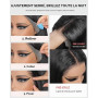Tunfine 13x6 Full Lace Front Drawstring Wig Human Hair for Women 200 Density Glueless Straight Perruque Cheveux Humain Upgraded