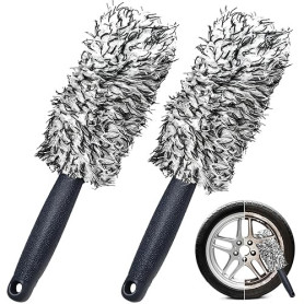 2 pièces de brosse de nettoyage pour jantes en aluminium, brosse nettoyante pour jantes, brosse de jantes en microfibre, brosse