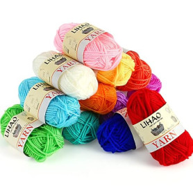 LIHAO 12 Pelotes de Laine à Tricoter, Fil à Crocheter 100% Acrylique Douce, Kit de Laine Multicolore pour Amigurumi, DIY Loisirs