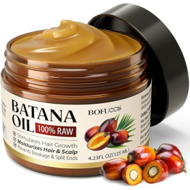 Bofuoos Huile de Batana pour Cheveux - 100% Pressée à Froid du Honduras | Huile de Batana Pure, Répare les Cheveux Abîmés, Élimi