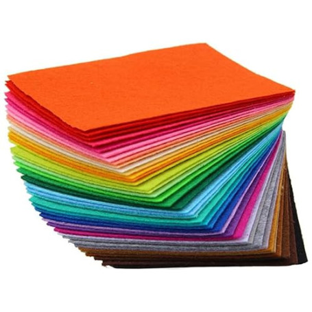 TRIXES 40 feuilles de feutrine multicolores loisirs créatifs | Rectangles de feutrine assortis pour scrapbooking, patchwork, DIY