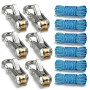 LeKuni Lot de 6 tendeurs de câble en acier inoxydable avec corde pour une fixation facile et sûre, tendeur de corde de camping a