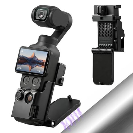 AMAZEAR Support magnétique pour DJI Osmo Pocket 4P/4/3 Accessoire, Noir | Adaptateur d'extension magnétique, Accessoire Pocket 4