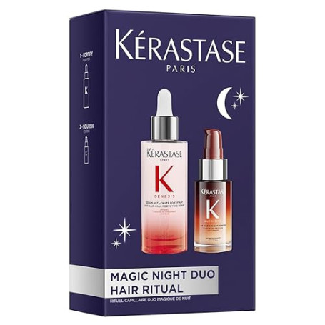 KÉRASTASE - Routine de Nuit - Réparation intense - Double action Anti-chute et Nutrition - Sérum Génésis Anti-Chute et Anti-Cass