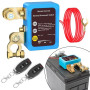 Disjoncteur de batterie 12 V avec télécommande, disjoncteur de batterie 12 V 240 A avec 2 télécommandes Kill Switch anti-vol pou