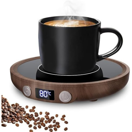 Chauffe Tasse à Café,MQFORU Chauffe-Bougies Intelligent,Chauffe-Tasses avec 3 Niveaux de température,2-12H Minuterie Chauffe-Bou