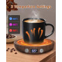Chauffe Tasse à Café,MQFORU Chauffe-Bougies Intelligent,Chauffe-Tasses avec 3 Niveaux de température,2-12H Minuterie Chauffe-Bou