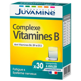 JUVAMINE Complexe 8 Vitamines B - Anti-Fatigue, Vitalité, Tonus - 30 Cpr | B1, B2, B3, B5, B6, B8, B9, B12, Tonus, Anti-Fatigue,