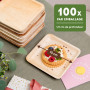 Leef® assiette jetable en palmier [100pcs | 15cm] assiette barbecue comme décoration d'anniversaire [carré] assiettes plates alt