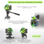 Niveau Laser Chantier Autonivelant 360° x 4 Avec trépied, Lazer Niveaux 4D 16 Lignes Laser, Mode Impulsion ExtéRieur, 2 x Batter