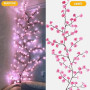 Guirlande de fleurs de cerisier 144 LED, télécommande et 8 modes lumineux | Décoration murale lumineuse, alimentation USB pour b