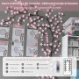 Guirlande de fleurs de cerisier 144 LED, télécommande et 8 modes lumineux | Décoration murale lumineuse, alimentation USB pour b