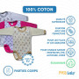 MEA BABY Body bébé Unisexe à Manches Longues 100% Coton, Lot de 5, Blanc, pour Filles et garçons