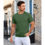 T-shirt d'été en soie glacée pour homme - Manches courtes - Maille fine - Respirant - Coupe ajustée - Col rond