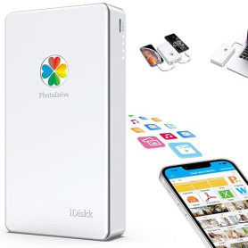 iDiskk Disque Dur Externe Lightning 3 en 1 certifié MFi 1 to pour iPhone avec 3 câbles intégrés, Disque Dur Portable USB-C pour