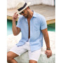 COOFANDY Chemise Homme Manches Courtes Été Loisirs Chemises Hommes Légère Plage Regular Fit Chemise avec Poche Poitrine | Chemis