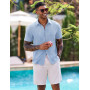 COOFANDY Chemise Homme Manches Courtes Été Loisirs Chemises Hommes Légère Plage Regular Fit Chemise avec Poche Poitrine | Chemis