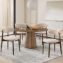 COLAMY Chaise de Cuisine en Set de 4, Chaises à Manger Modernes avec Dossier Rigide, Chaises de Salle à Manger en Tissu avec Pie