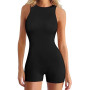 KOEMCY Combinaison Femme Sexy sans Manches Bodycon Une Pièce Combinaison Côtelé Slim sans Couture Combishort Sports Yoga Jumpsui