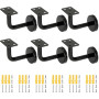 FWEEK 6 Supports de Main Courante Inox Noir 60x80 mm, Support Rampe Escalier Intérieur/Extérieur en Acier 201, avec Vis pour Fix