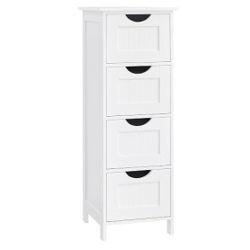 VASAGLE Meuble de Salle de Bain, Armoire sur Pied, avec 4 Tiroirs, 30 x 30 x 82 cm, pour Salon, Salle à Manger, Cuisine, Style M