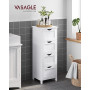 VASAGLE Meuble de Salle de Bain, Armoire sur Pied, avec 4 Tiroirs, 30 x 30 x 82 cm, pour Salon, Salle à Manger, Cuisine, Style M