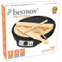 Bestron crêpière electrique, machine a Crepe pour crêpes de Ø 30 cm, y compris distributeur de pâte & spatule à crêpes, avec rev