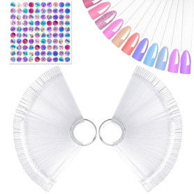 AiQInu 100 Pièces Nuancier Ongles, Présentoir Ongles Nuancier, Palette Maquillage Vernis à Ongles,Transparentes, Accessoire Ongl