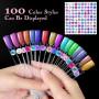 AiQInu 100 Pièces Nuancier Ongles, Présentoir Ongles Nuancier, Palette Maquillage Vernis à Ongles,Transparentes, Accessoire Ongl