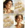 Ensemble de boucles d'oreilles créoles en or - Petites boucles d'oreilles - Cadeau fantaisie - Hypoallergéniques - Pour fête d'a