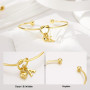 TINGN Bracelets avec initiale en or pour femme, plaqué or véritable 14 carats, bracelet avec initiale en cœur, bracelets personn