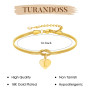 Turandoss Bracelet pour femme - En or 18 carats - Nœud plaqué or avec lettres de A à Z - Pendentif en forme de cœur - Cadeau pou