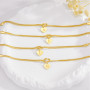 Turandoss Bracelet pour femme - En or 18 carats - Nœud plaqué or avec lettres de A à Z - Pendentif en forme de cœur - Cadeau pou