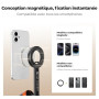 K&F CONCEPT 180cm Trépied Mag-Safe Léger, Perche Selfie Extensible Portable | Double Aimant, Trépied Vlog Aluminium à Réglage 3
