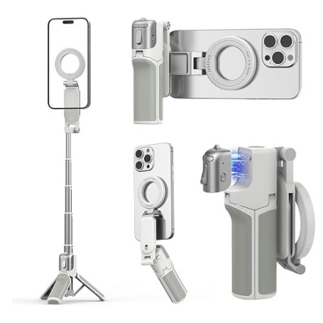 AMAZEAR Perche à Selfie magnétique trepied Smartphone - 4 en 1 Multifonction - trepied iphone pour téléphone Portable avec téléc