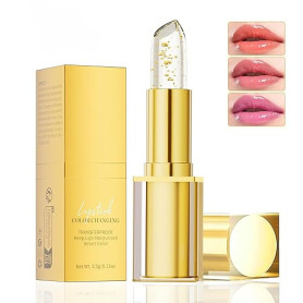 Rouge à Lèvres Magique Changeant de Couleur, Baume pH Adaptatif | Longue Tenue, Ph Glow Brillant avec Flocons d'Or, Sans Transfe