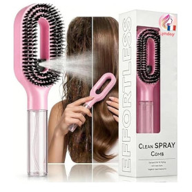Brosse à Cheveux Démêlante Magique, Brosse Cheveux Démêlante, Brosse Cheveux Magique Spray, Vaporisateur Hydratant 2-en-1, Massa