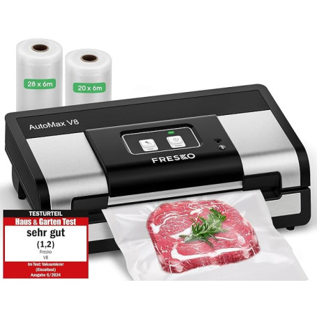 FRESKO Automatique Machine Sous Vide Alimentaire, Aspiration de 18 L/min,V8 | Machine Sous Vide Mains Libres, Détection Sec/Humi
