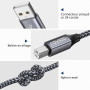 RAVIAD Câble Imprimante [2M] Cable USB 2.0 type B Câble USB A vers USB B | Nylon Tressé Cable Imprimante USB Compatible avec HP