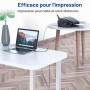 RAVIAD Câble Imprimante [2M] Cable USB 2.0 type B Câble USB A vers USB B | Nylon Tressé Cable Imprimante USB Compatible avec HP