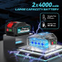 CEEPUY Mini Tronçonneuse à Batterie 2x4000 mAh, 6 Pouces Tronçonneuse Électrique Sans Fil Avec Injecteur d'Huile et Chaîne de Re