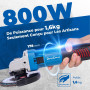 DongCheng Meuleuse d'Angle 800W, Ø125mm, 11800 tr/min | Capot Rapide, Poignée Auxiliaire, Inclut 2 Disques à Meuler, 2 à Lamelle