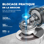 DongCheng Meuleuse d'Angle 800W, Ø125mm, 11800 tr/min | Capot Rapide, Poignée Auxiliaire, Inclut 2 Disques à Meuler, 2 à Lamelle