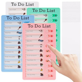 Ennoxwi 4 Pièces to Do Liste, Organisateur de Routine, Tableau de Tâches, Tableaux Mémo avec Papiers Interchangeables, Organisat