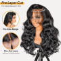 26 Pouces 200% Densité Perruque Sans Colle Cheveux Humain with Drawstring | Junemet 6x6 HD Lace Front C Part Perruque Femme Natu