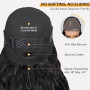 26 Pouces 200% Densité Perruque Sans Colle Cheveux Humain with Drawstring | Junemet 6x6 HD Lace Front C Part Perruque Femme Natu