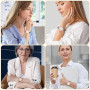 OFFCUP Montre pour Femme, Montre Femmes Bracelet en Cuir, Montre Analogique Quartz avec Cadran et Diamant 3 Aiguilles, Montre de