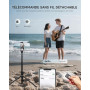 RISEOFLE 180cm Trepied Smartphone & Perche a Selfie, Trepied Telephone Portable Rétractable en Aluminium avec Télécommande sans