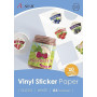 A-SUB Papier autocollant en vinyle imprimable imperméable de qualité supérieure blanc brillant, étiquettes autocollantes en viny